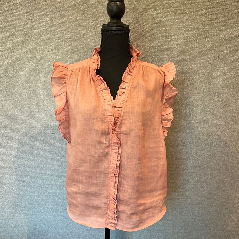 Ruffled Pink-Peach Women's Top